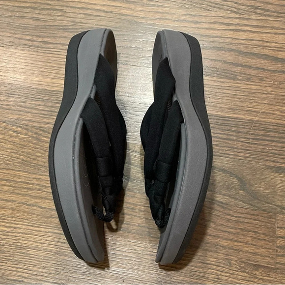 NWOT Clarks Cloudsteppers Arla Jane Black Fabric Wedge Sandals Women's 11 - Picture 7 of 14